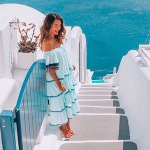 Pitusa Off the Shoulder Ruffle Dress